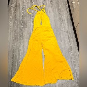 Free people halter romper wide leg size small